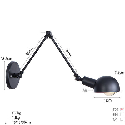 Lámpara de Pared Industrial de Hierro Forjado con Brazo Extensible para Restaurante y Bar - Image 5