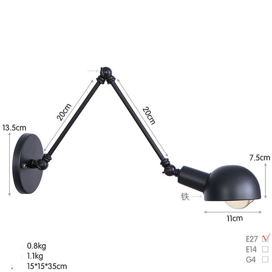 Lámpara de Pared Industrial de Hierro Forjado con Brazo Extensible para Restaurante y Bar - Image 5