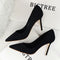 Tacones Stiletto Puntiagudos en Gamuza para Fiestas