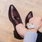 Sapatos de Couro Pontudos Masculinos