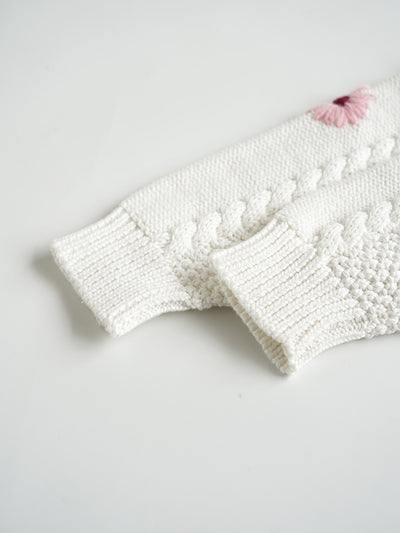 Suéter de Algodón para Bebé con Flores Bordadas a Mano - Image 21