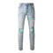 Jeans Skinny Ajustados con Roturas y Tela Elástica para Hombre