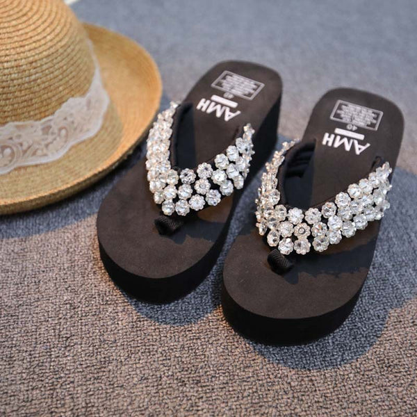 Sandalias Plataforma Cuña Cristal para Mujer