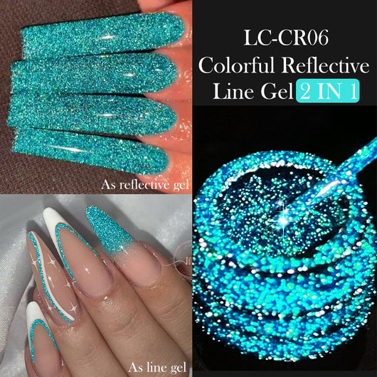 Gel de Uñas Efecto Espejo Brillante con Lentejuelas Reflectantes - Image 26