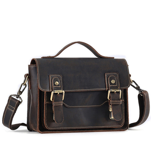 Bolso Bandolera Cuero Crazy Horse Estilo Retro Casual - Image 6
