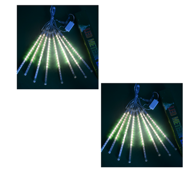 Luces LED Lluvia Meteoro Impermeables 30-50 cm, 8 Tubos, 100-240V con Fuente EU - Image 9