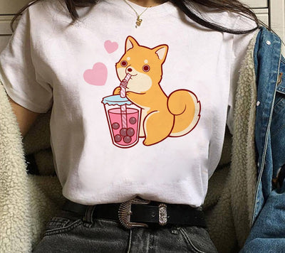 Playera de Pareja Estampado Shiba Inu para Hombre y Mujer - Image 5