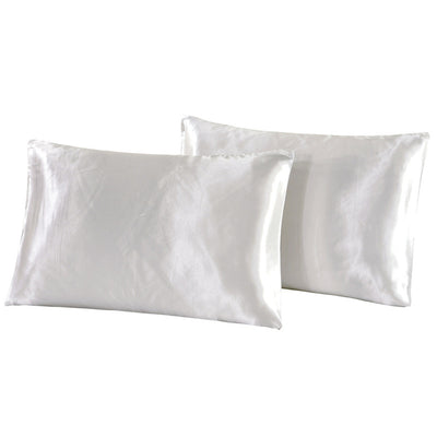 Funda de Almohada Satinada de Color Puro con Acabado Seda Imitación - Image 4