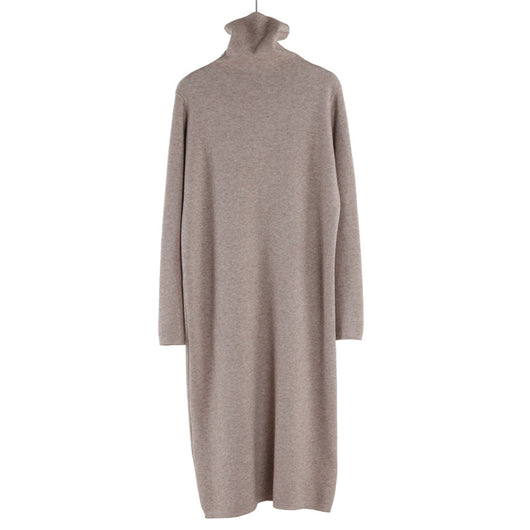 Vestido Suéter Largo de Cuello Alto para Otoño e Invierno - Image 8