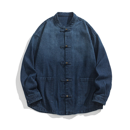 Chaqueta Denim Vintage Oversize Lavada con Cierre de Hebilla - Image 3