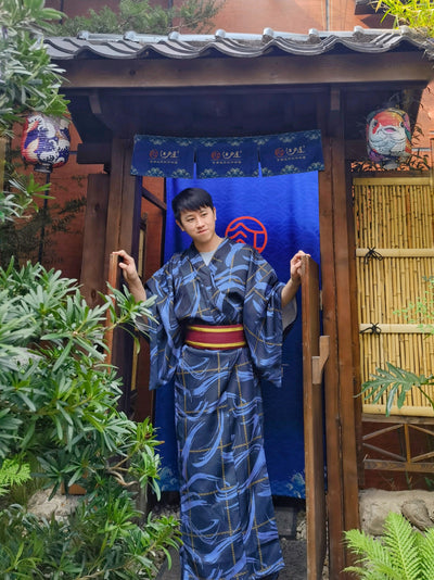 Yukata Japonés de Verano para Hombre - Ropa de Descanso Tradicional - Image 8