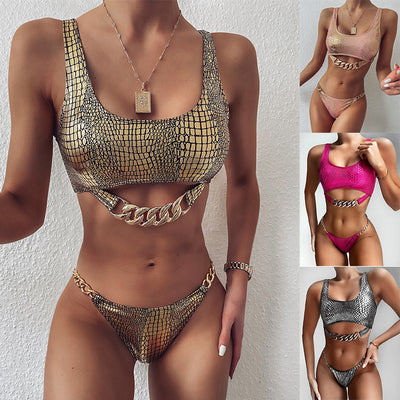 Traje de Baño Dividido con Efecto Bronceado para Mujer