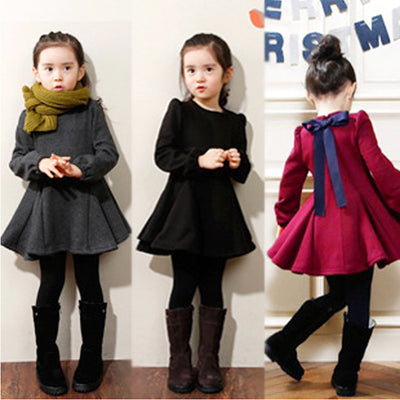 Vestido Infantil de Terciopelo Grueso con Volantes para Otoño e Invierno - Image 2