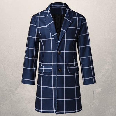 Abrigo Tipo Trench a Cuadros para Hombre - Image 11