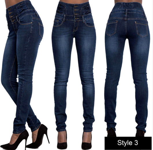 Pantalones de Mezclilla Elástica Cintura Alta - Image 9