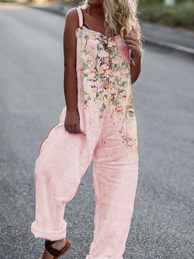 Jumpsuit Ancho Estampado con Bolsillos Laterales para Mujer - Image 7