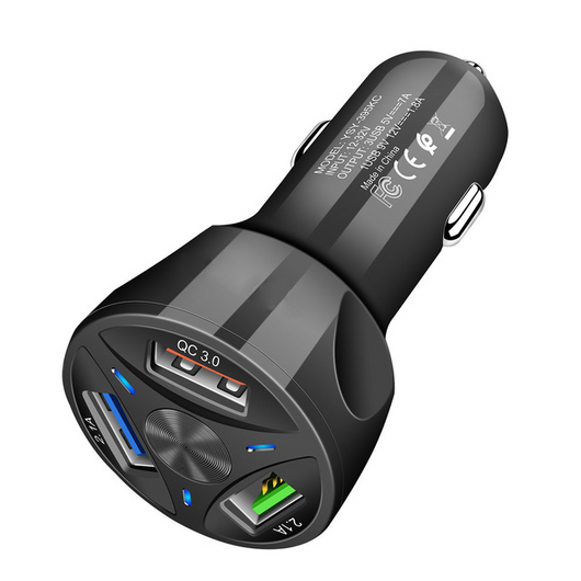Cargador Rápido USB de 3 Puertos para Auto - Image 3
