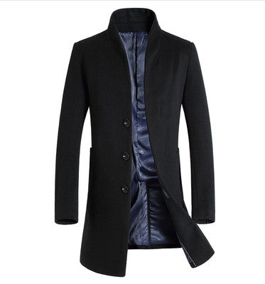 Abrigo de Lana Casual con Cuello de Pie para Hombre - Image 6