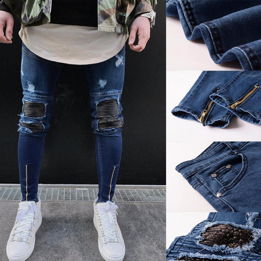 Pantalón Vaquero Vintage Slim Fit para Motociclista