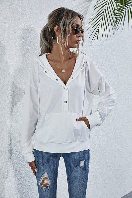 Sudadera Holgada con Bolsillos de Botón y Cordón - Image 10