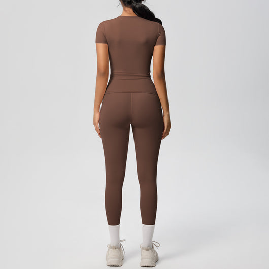 Conjunto Deportivo Mujer: Playera y Pantalón Yoga Cintura Alta - Image 37