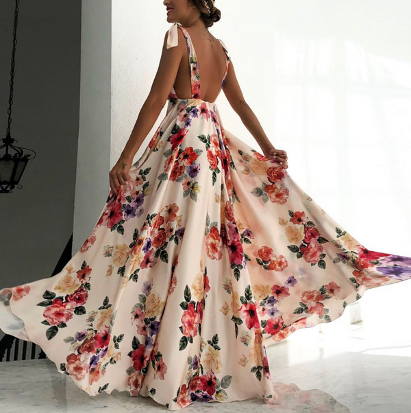 Vestido Floral Minimalista sin Mangas - Image 6