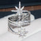 Anillo de Plata 925 con Cristales y Diamantes - Diseño Moderno para Mujer