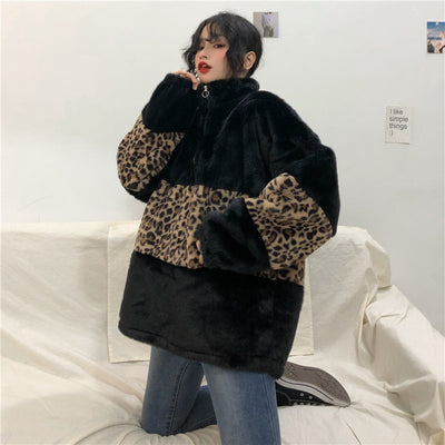 Buzo Cuello Alto con Cierre Estampado Leopardo - Image 8
