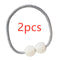 Magnetic Curtain Tiebacks Pearl Beads Gris 2 Piezas