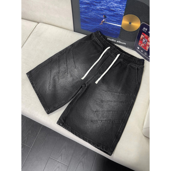 Shorts Denim Lavado con Efecto Arrugado para Hombre - Image 6