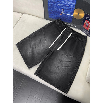 Shorts Denim Lavado con Efecto Arrugado para Hombre - Image 6