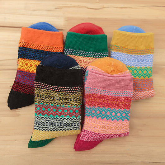 Calcetines de Algodón con Diseño Tricolor - Image 5