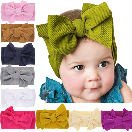 Diadema con Moño para Recién Nacido - Colores Sólidos