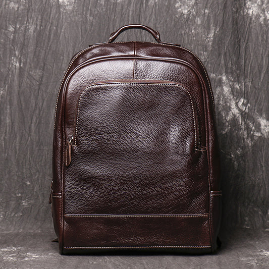 Mochila Viajera de Cuero para Hombre - Gran Capacidad