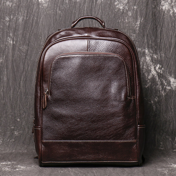 Mochila Viajera de Cuero para Hombre - Gran Capacidad