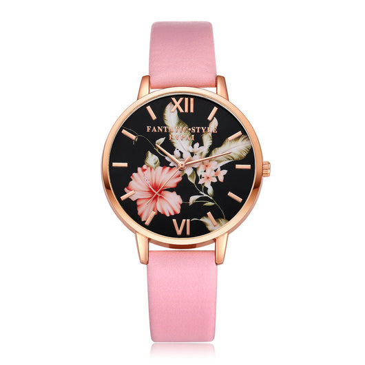 Reloj de Pulsera Lvpai para Mujer en Oro Rosa con Diseño Floral y Correa de Cuero - Image 10