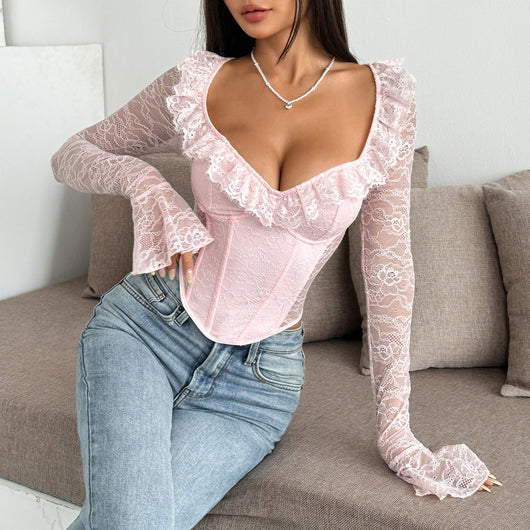 Top Ajustado con Encaje Floral y Varillas de Acero - Image 31