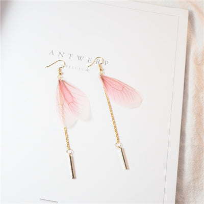 Aretes de Mariposa con Borlas de Plumas Largas - Image 16