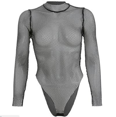 Body de Malla Calada para Fiestas