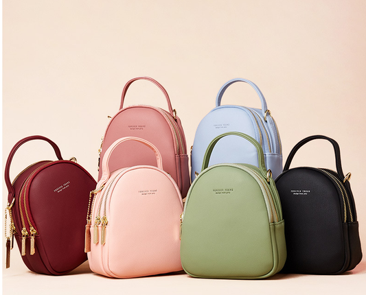 Mochila Compacta para Mujer - Bolso Minimalista de Color Sólido