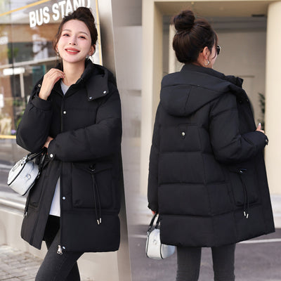 Abrigo de Invierno Coreano para Mujer - Algodón Grueso Largo - Image 3