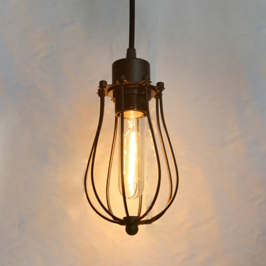 Lámpara Colgante Industrial Jaula de Hierro Forjado - Estilo Retro Rústico - Image 2