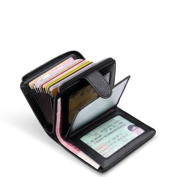 Cartera de Cuero Genuino para Tarjetas