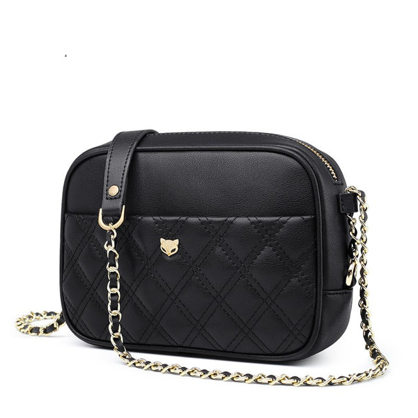 Bolso de Hombro Cuadrado con Cadena Dorada - Estilo Fashion Minimalista