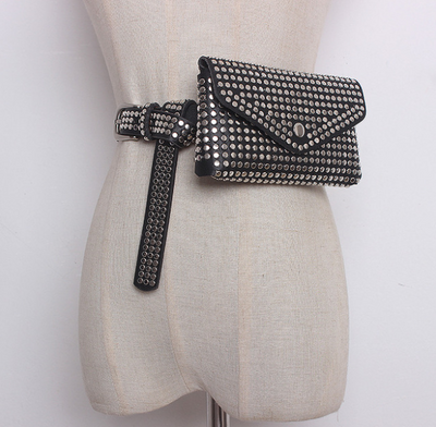 Bolsa de Cintura Punk Remaches - Bolso Bandolera Multifuncional para Teléfono y Compras - Image 4
