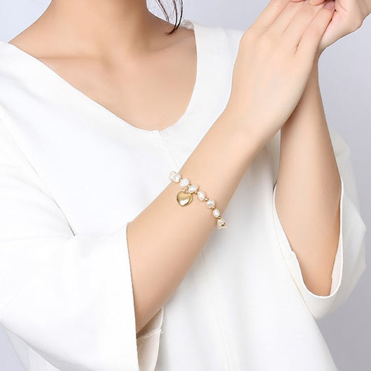 Pulsera de Perlas de Agua Dulce y Acero Titanio Hecha a Mano - Image 4