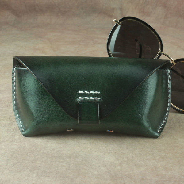 Estuche Artesanal Retro para Gafas de Cuero Genuino con Correa