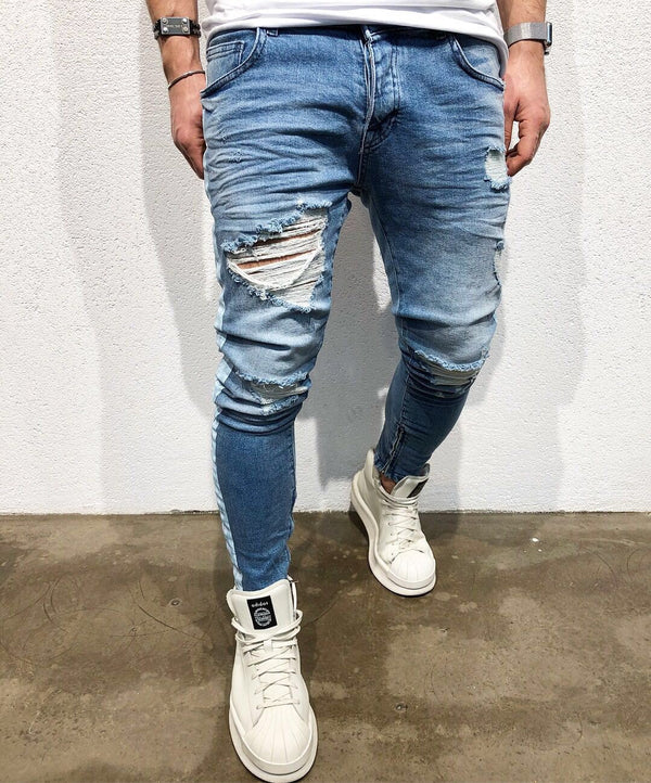 Pantalones Slim Fit Deshilachados con Stretch