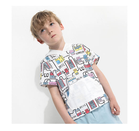 Playera Infantil Manga Corta con Capucha y Estampado Animado - Image 7