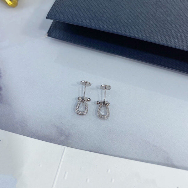 Aretes Herradura de Plata Esterlina 925 con Cierre de Presión